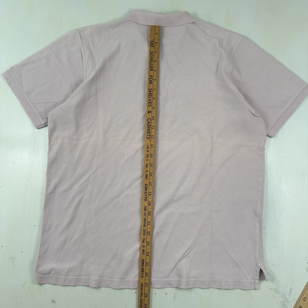 VTG abercrombie & fitch muscle Fit mens polo shirt XL Pink cotton Distressed - Picture 6 of 9